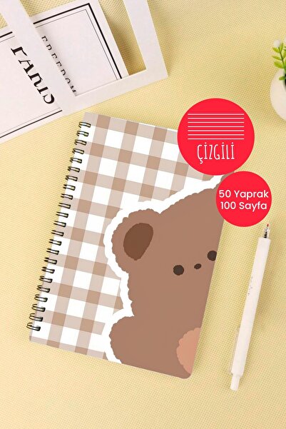 Anime Marketi لطيف الدب الدب تحت عنوان A5 دفتر المدرسة دوامة 50 ورقة 100 صفحة - مسطر