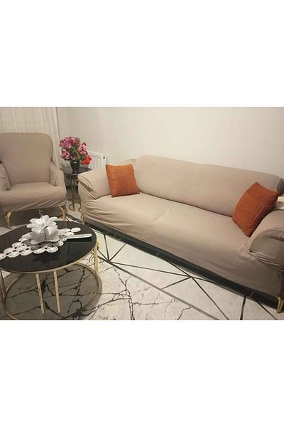Faiend Mink Elastic Ballet - 3+3+1+1 Sofa and Sofa Cover Set
