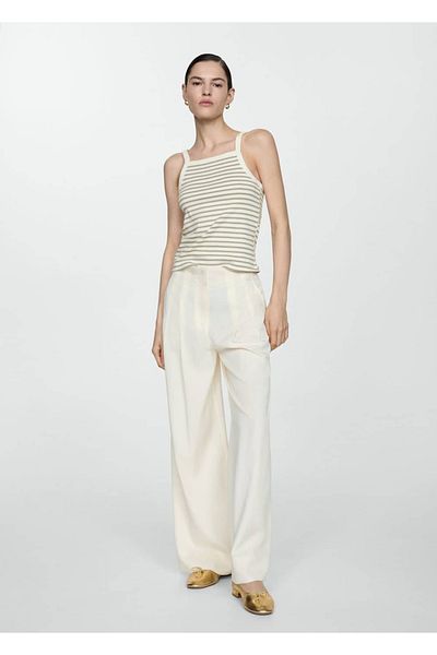 MANGO Woman Striped Knitwear Blouse