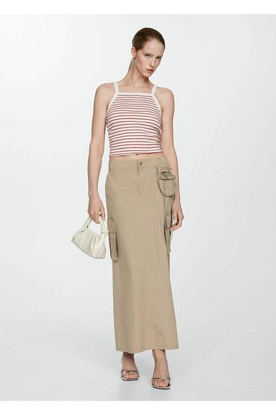 MANGO Woman Striped Knitwear Blouse