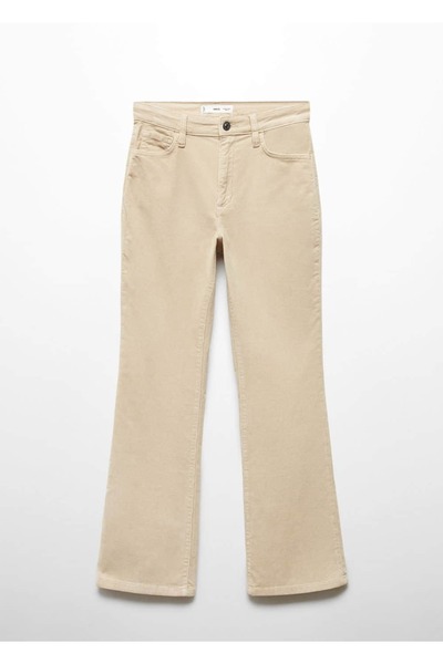 MANGO Woman Flare Fitilli Kadife Crop Pantolon