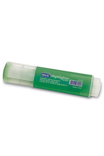 Mas Green Highlighter Marker - 6400 Models, 12 Pack