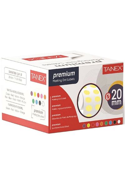 Tanex 20 Mm Yellow Dot Label - 2500pcs
