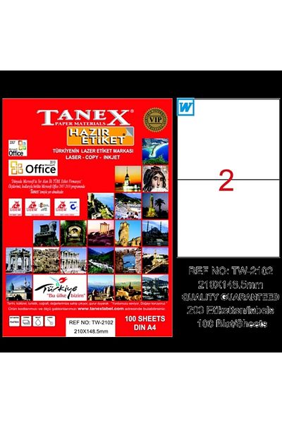 Tanex Laser Label 100 Yp 210x148.5 Laser-copy-inkjet Tw-2102