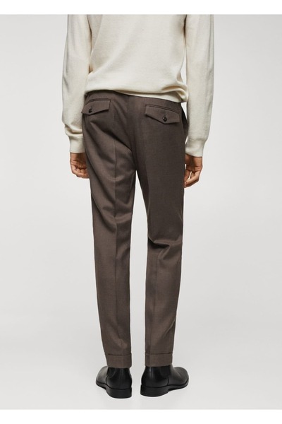 MANGO Man Pili Detaylı Yün Pantolon