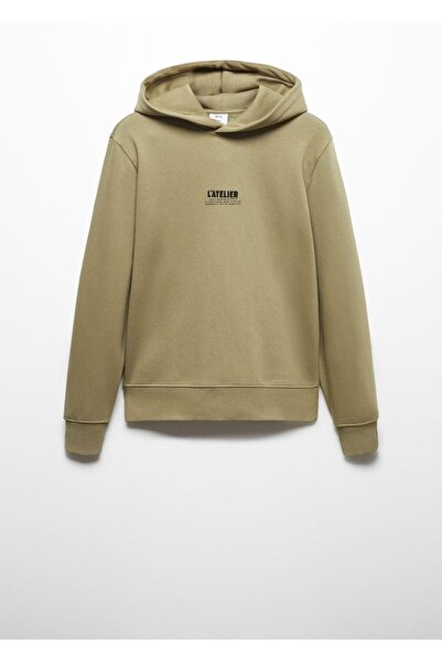MANGO Man İşlemeli kapüşonlu sweatshirt