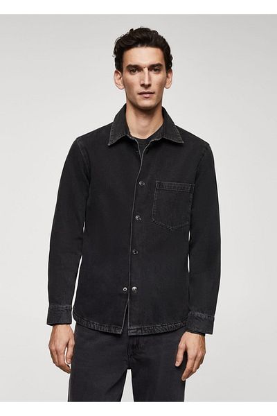 MANGO Man Jeanshemdjacke mit Taschen
