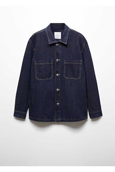 MANGO Man Cepli denim gömlek ceket