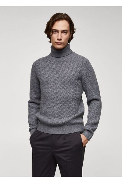 MANGO Man Rollkragen-Strickpullover