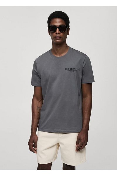 MANGO Man Wzorzysta koszulka typu slim fit