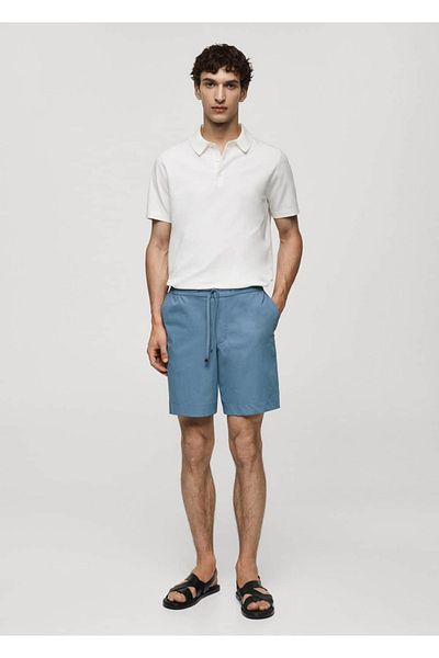 MANGO Man Technical Fabric Drawstring Bermuda Shorts
