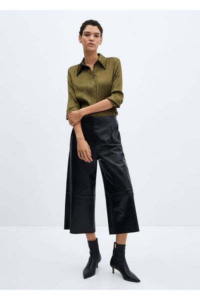 MANGO Woman Camasa cu textura satinata