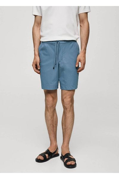MANGO Man Technical Fabric Drawstring Bermuda Shorts