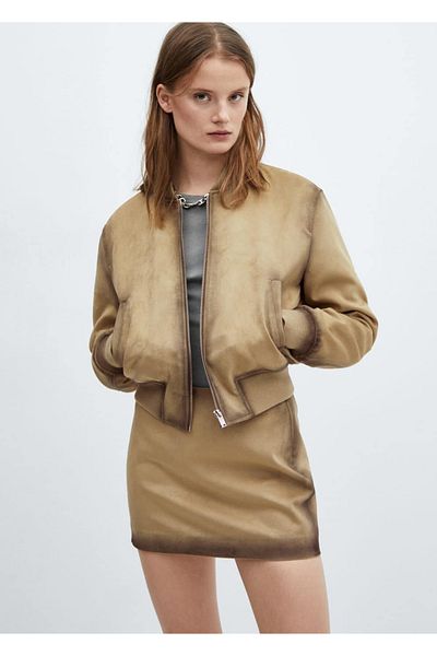 MANGO Woman Használt bőr szoknya
