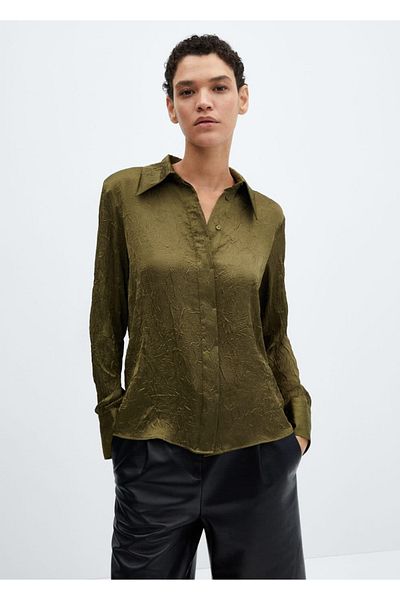 MANGO Woman Camasa cu textura satinata