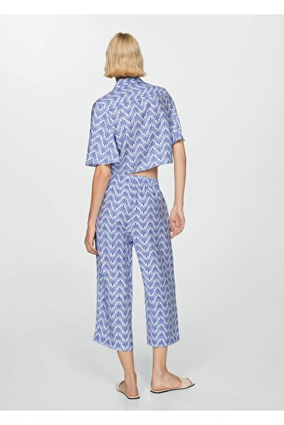 MANGO Woman Desenli düğümlü gömlek