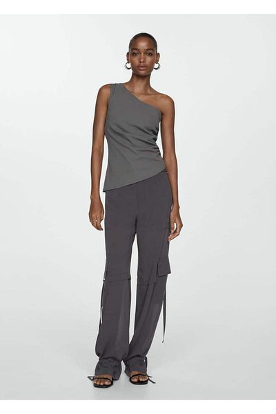 MANGO Woman Cargo Pants with Metallic Details