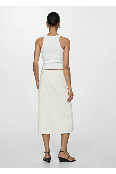 MANGO Woman Midi denim etek
