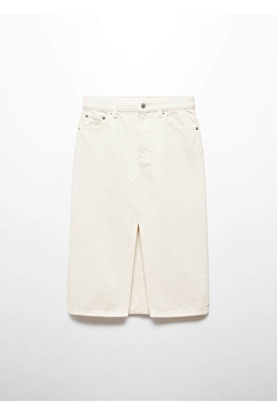 MANGO Woman Midi denim etek