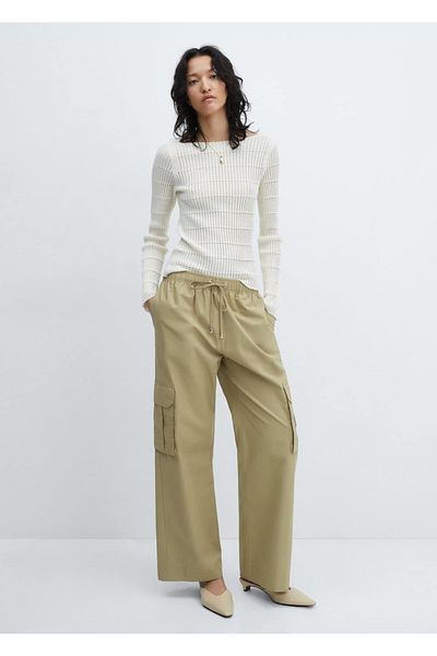 MANGO Woman Elastic Waist Cargo Pants