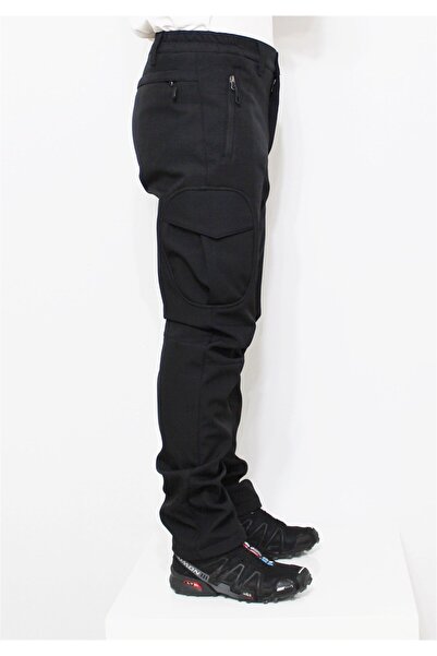 Mudwill Softshell Kargo Cepli Kışlık Erkek Pantolon-siyah 300201