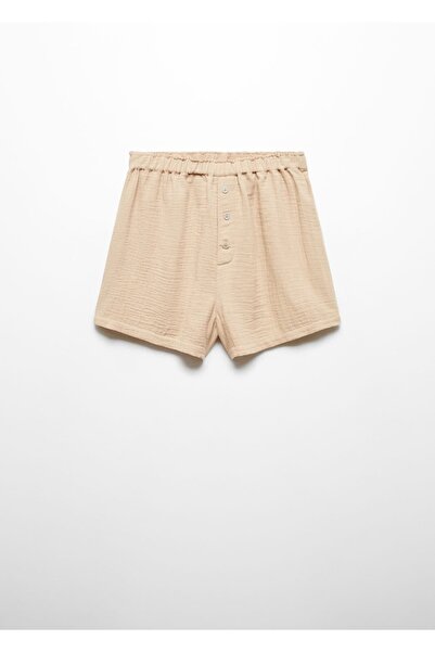 MANGO Woman Pamuklu tül pijama şortu