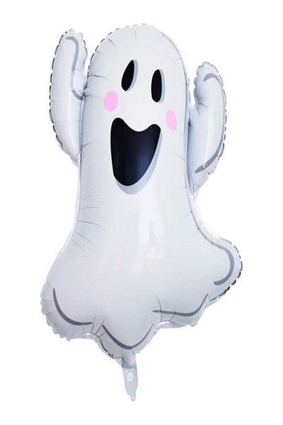 Huzur Party Store 59X75 cm White Ghost Foil Balloon - Halloween Party and Halloween Decorative Balloon