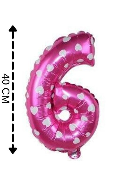ELGALA بالون فويل 6 عدد بالون هيليوم 40 سم لون وردي