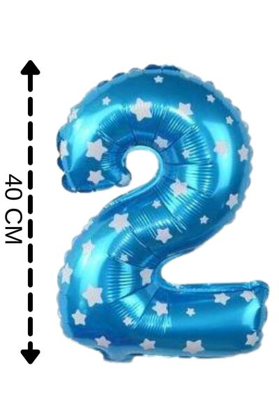 ELGALA بالون فويل عدد 2 بالون هيليوم 40 سم لون أزرق