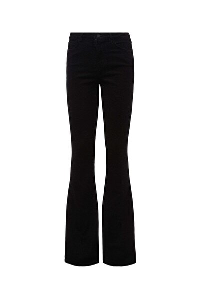 WODDİ Pantaloni negri evazați evazați pentru femei (cumpărați o mărime mai mare)