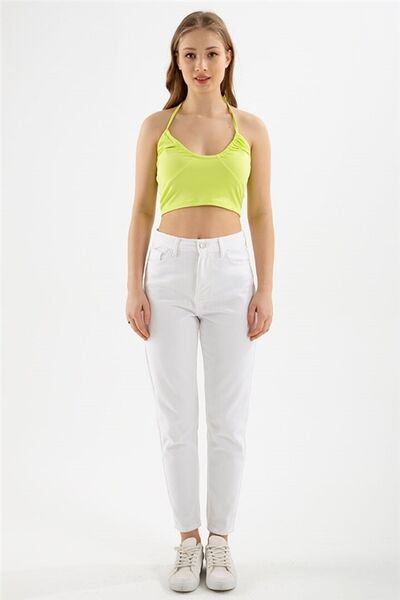 WODDİ Cindy White Everyday 90s Jean Trousers 2024