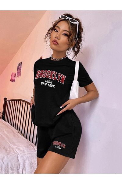 PERISENSE Σετ μπλουζάκι μπλουζάκι με στάμπα Brooklyn New York