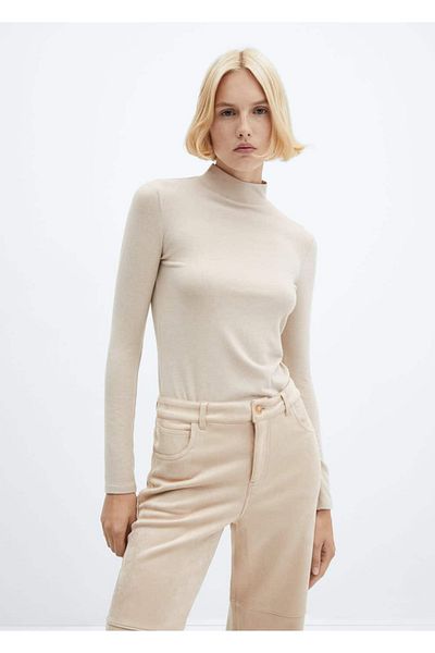MANGO Woman Μακρυμάνικο μπλουζάκι με γιακά Perkins