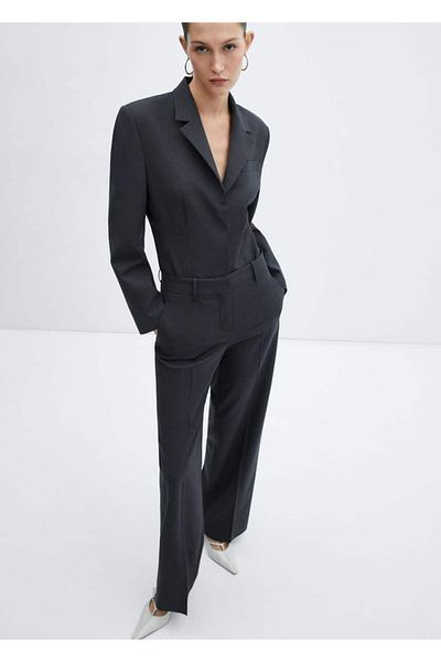 MANGO Woman Sitzender Blazer-Jackenmodell-Wollbody