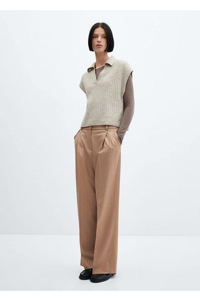 MANGO Woman Striped Trousers Design