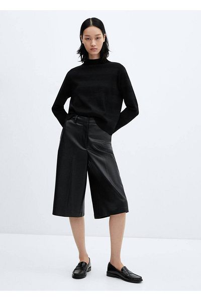 MANGO Woman Perkins Collar Cut Sweater