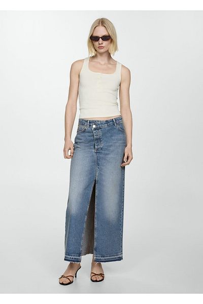 MANGO Woman Fusta asimetrică din denim