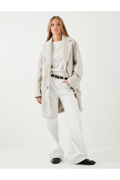 Koton Ecru-Melange-Mantel für Damen