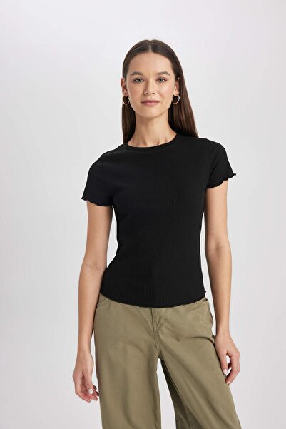 DeFacto Μαύρο Γυναικείο T-shirt - K7064az/bk81