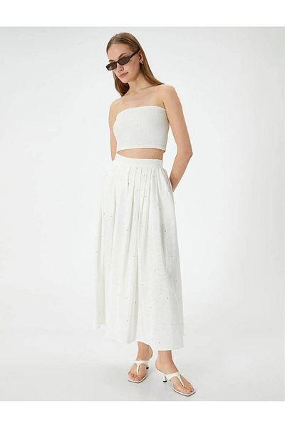 Koton Ecru Women's Skirt - 4sak70114ew Model