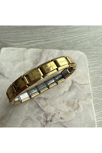 Bellys Jewelry Gold steel bracelet 18 cm