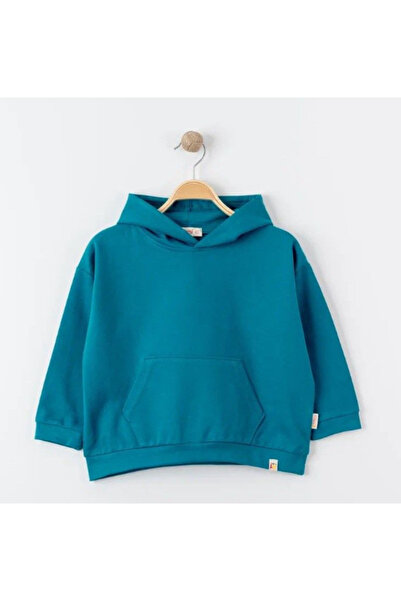 Tiffany Sweatshirt Kapüşonlu Oversize Theme Turkuaz