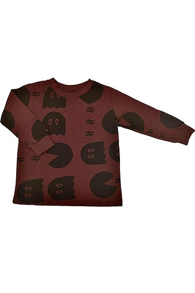 Moi Noi Sweatshirt Burgundy Pattern