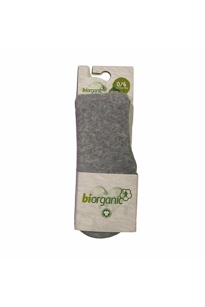 Bibaby Organic Socks Pantyhose Towel Basic Gray Melange