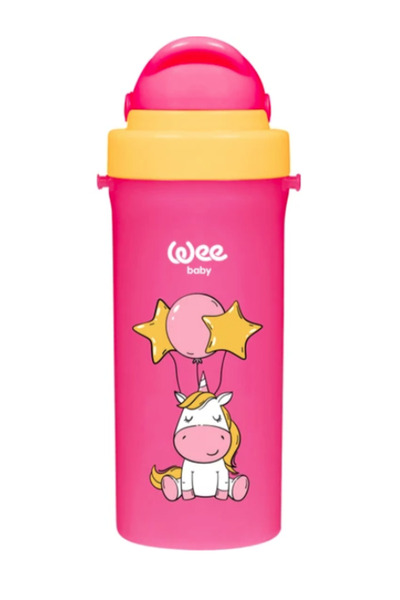 Wee Baby Glass with Straw 6 Months Pink