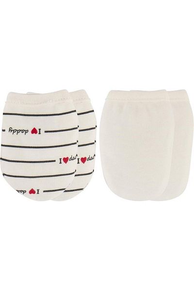 İDİL BABY İdil Baby Gloves 2 Pack Printed White