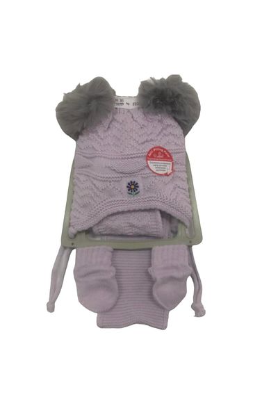 Kitti Gloves Scarf Beanie Set Light Lilac 0-18 Months