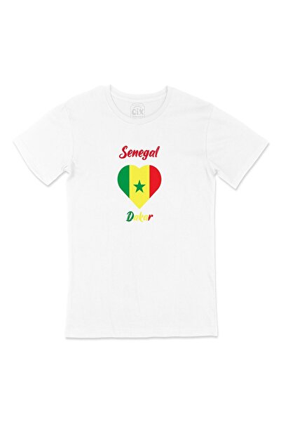 Cix Dakar Senegal Zastava Srce Majica