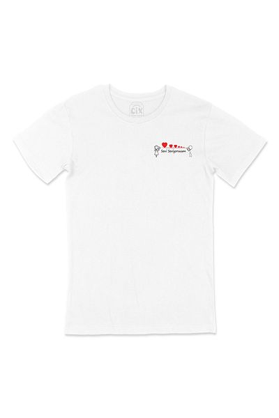 Cix I Love You Desen Pocket Logo Design Tricou alb