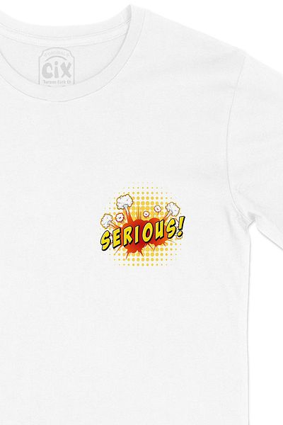 Cix Tricou alb Are You Serious cu logo-ul de buzunar